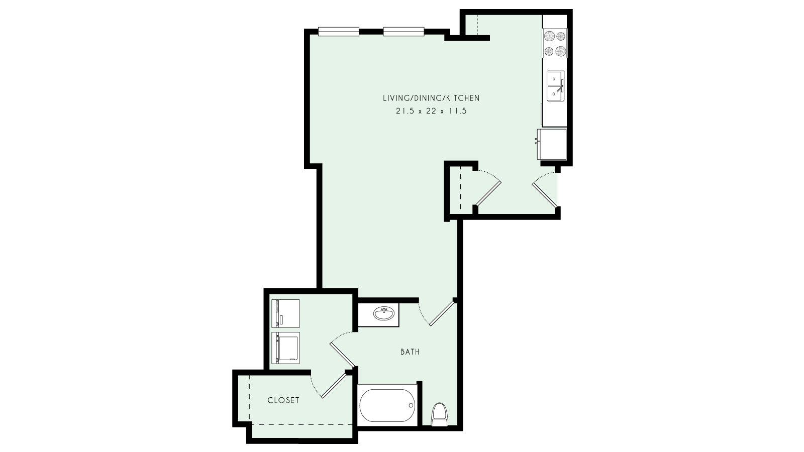 L05 | Loft, One Bath | 675 sqft